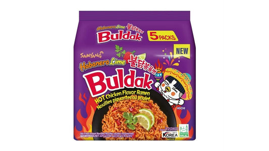 Buldak Hot Chicken Ramyeon (Habanero Lime), 5 x 140g
