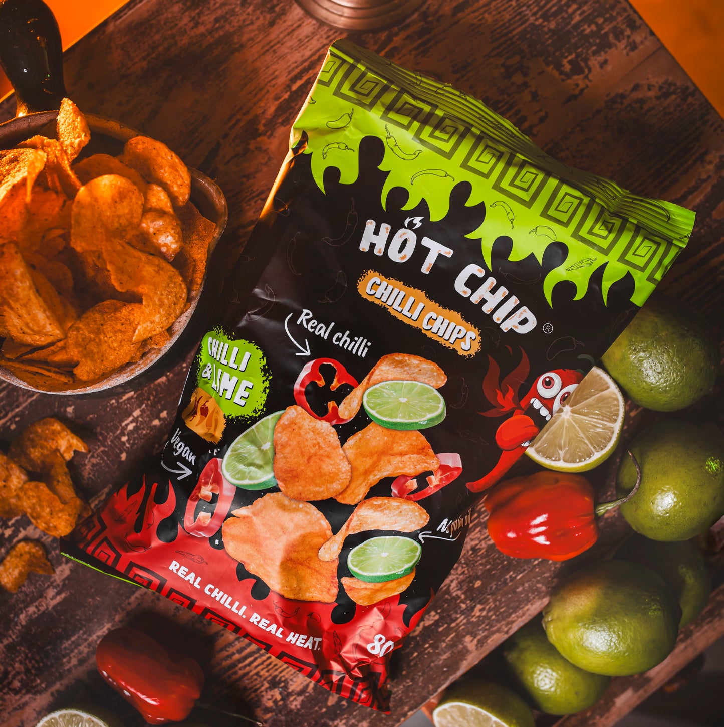 Kartoffelchips Chilli & Lime, 80 g