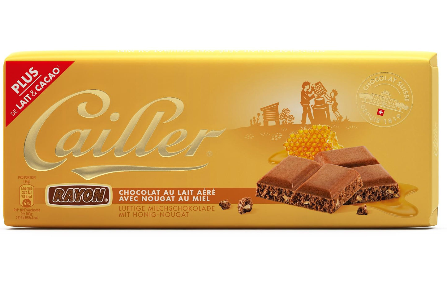 Cailler tablette de chocolat Rayonne lait 100 g