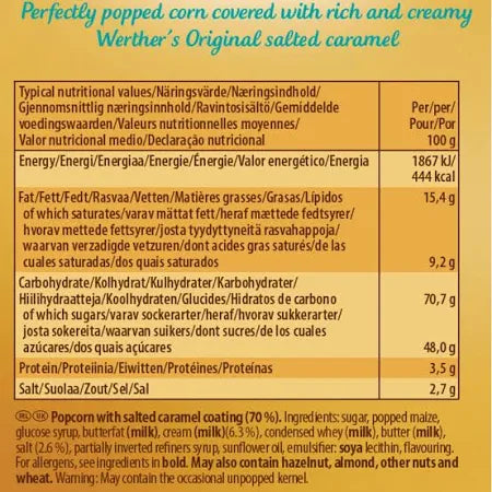 Werther’s Original Salted Caramel Popcorn 140 g