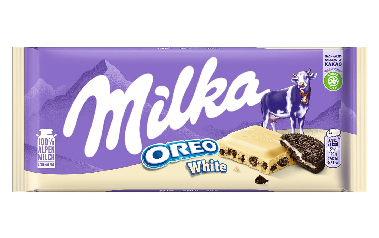 Tablette de chocolat Milka Oreo Blanc 100 g