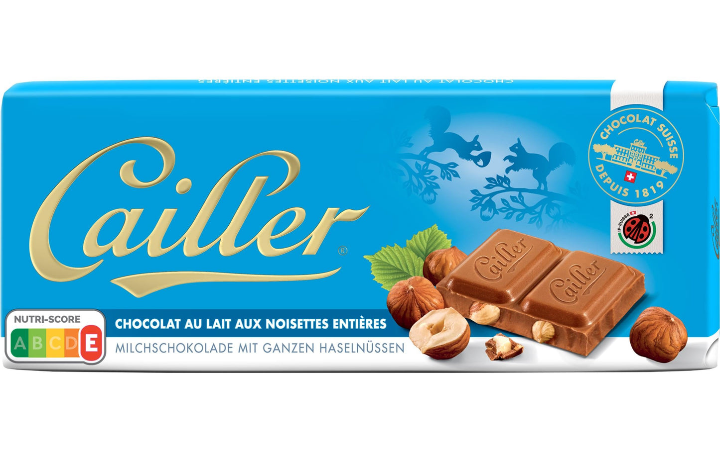Cailler tablette de chocolat lait noix 100 g