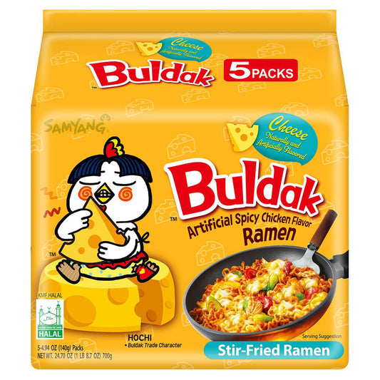 Buldak Hot Chicken Ramyeon Cheese, 5 x 140g