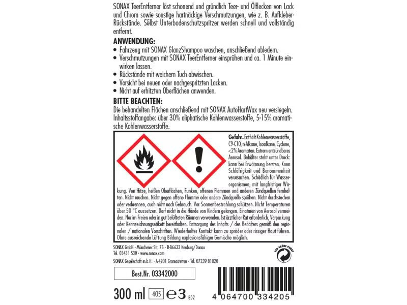Sonax Tar Remover 300 ml
