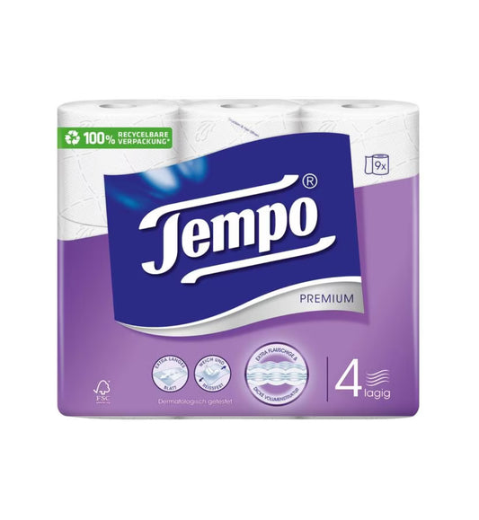 Toilet paper Premium 9 rolls, 4-ply, white
