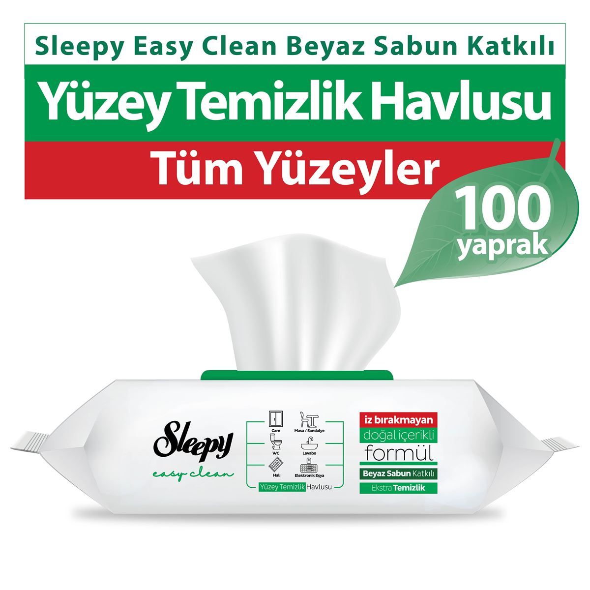 Easy Clean Surface Cleaning Wipes with Scented White Soap – Green