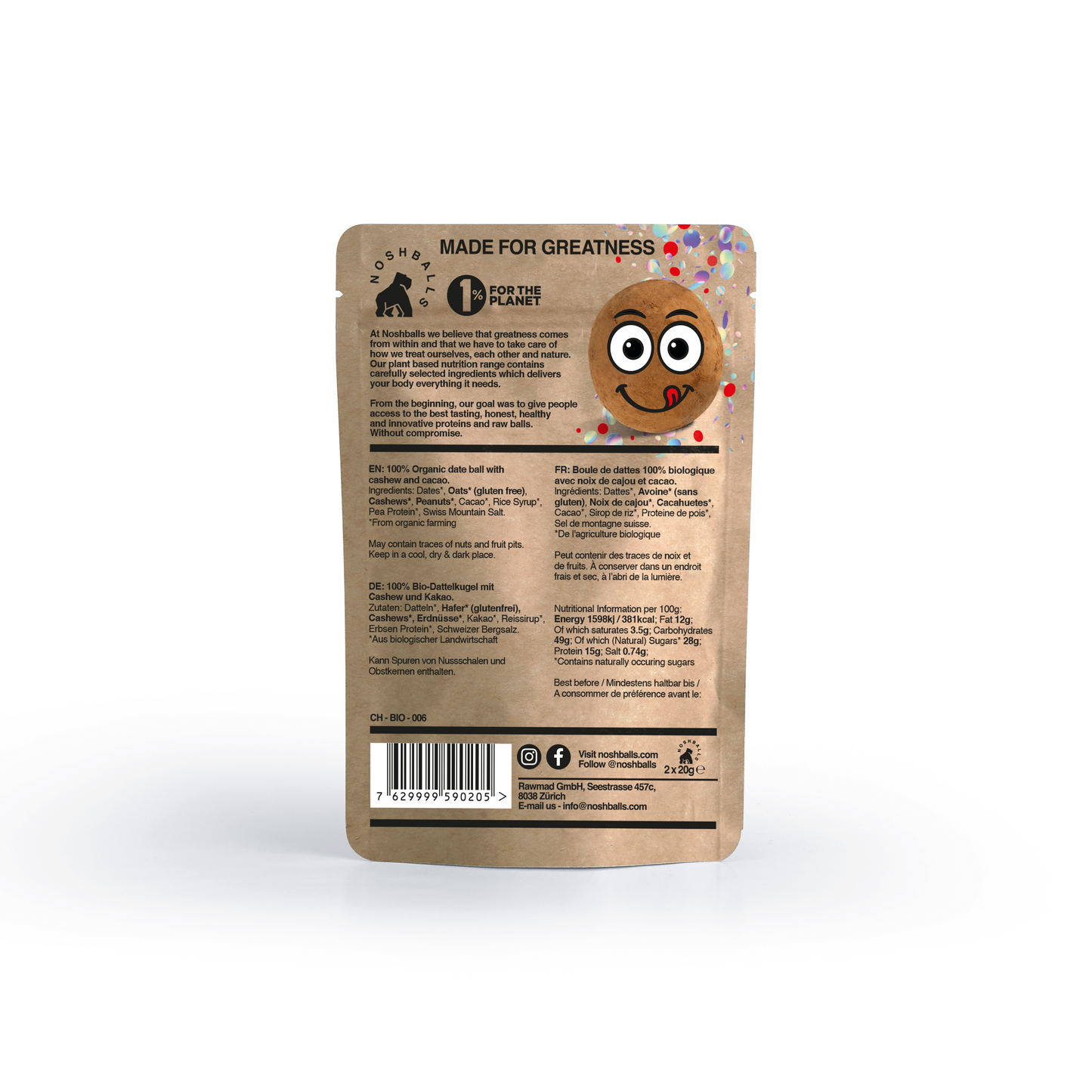 Paquet Noshballs pour enfants, 40 g