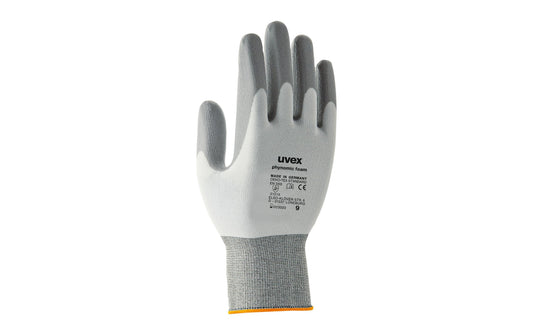 Uvex Assembly Gloves Phynomic Foam, Grey/White, 10 Pairs