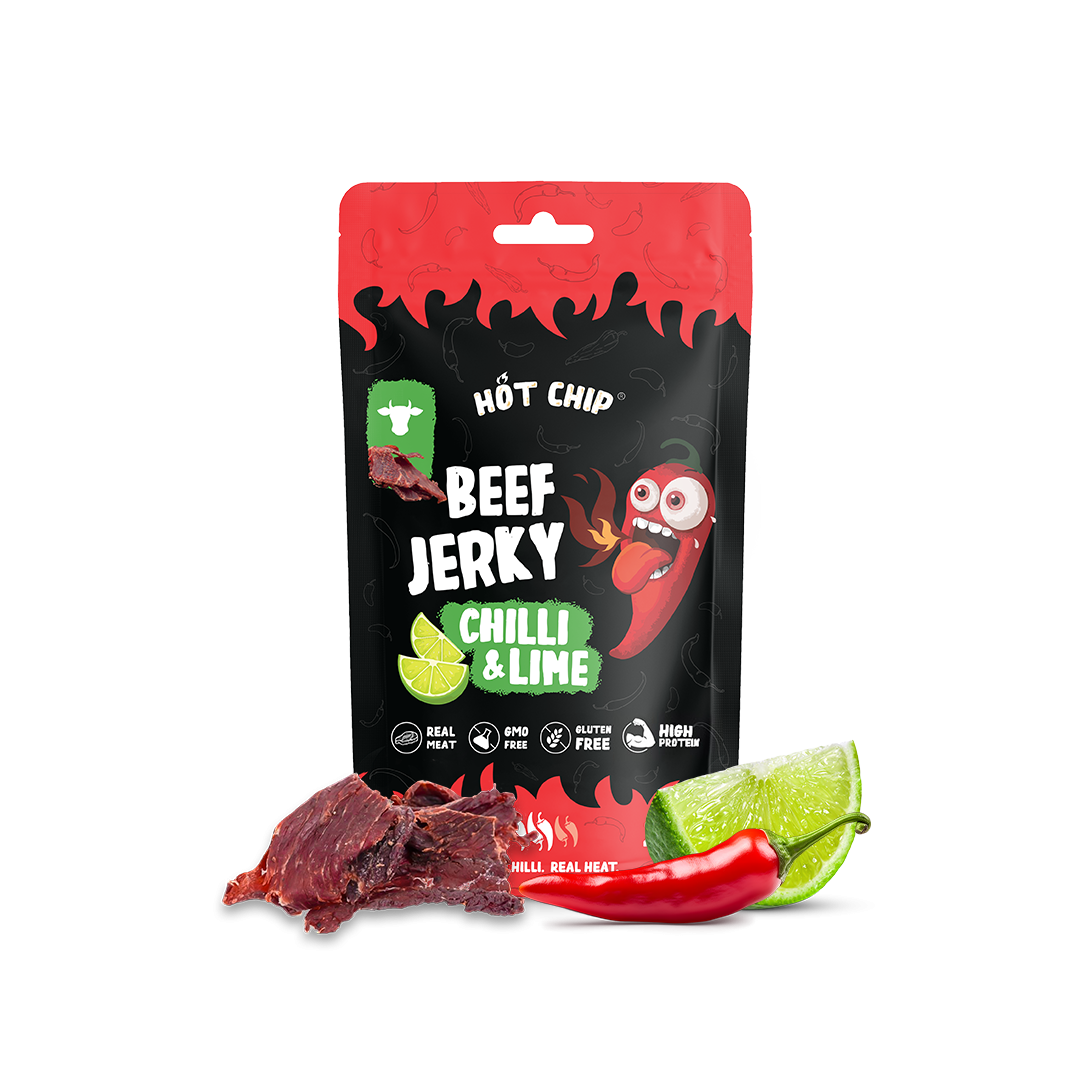 Beef Jerky Chilli & Lime 25 g – Scharfes Rindfleisch-Snack mit Limette | Hot Chip
