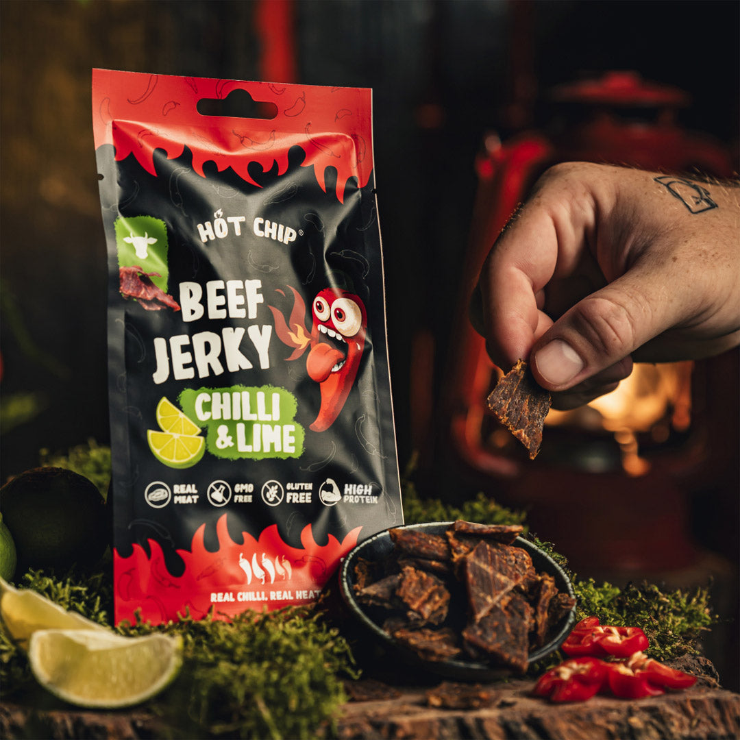 Beef Jerky Chilli & Lime 25 g – Scharfes Rindfleisch-Snack mit Limette | Hot Chip