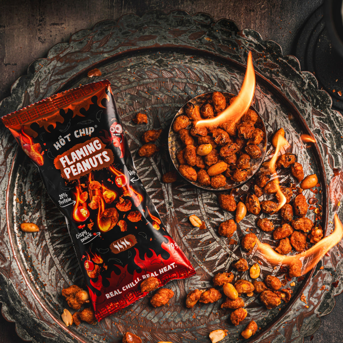 Flaming Peanuts Hot Chili Erdnüsse 70 g – Knusprig, Feurig & Unvergesslich