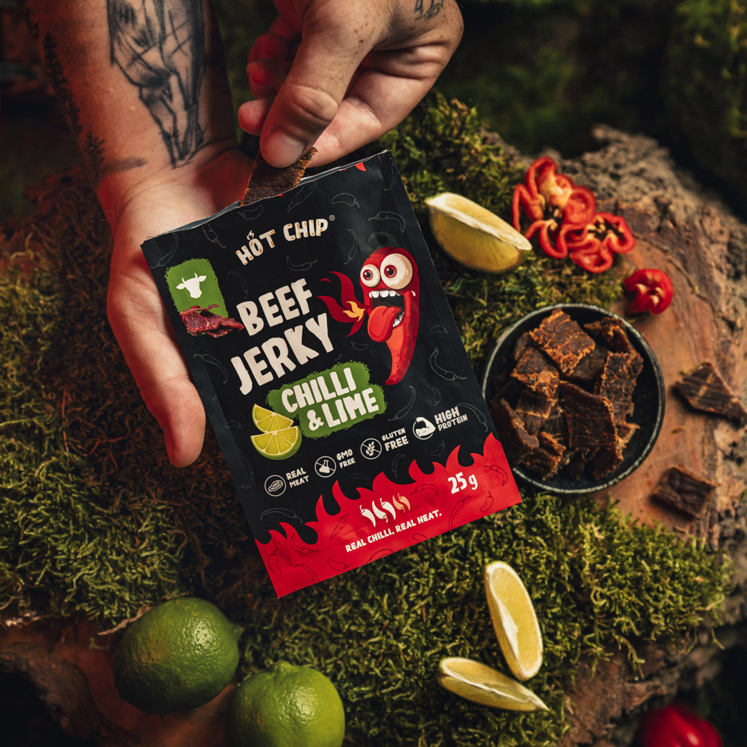 Beef Jerky Chilli & Lime 25 g – Scharfes Rindfleisch-Snack mit Limette | Hot Chip