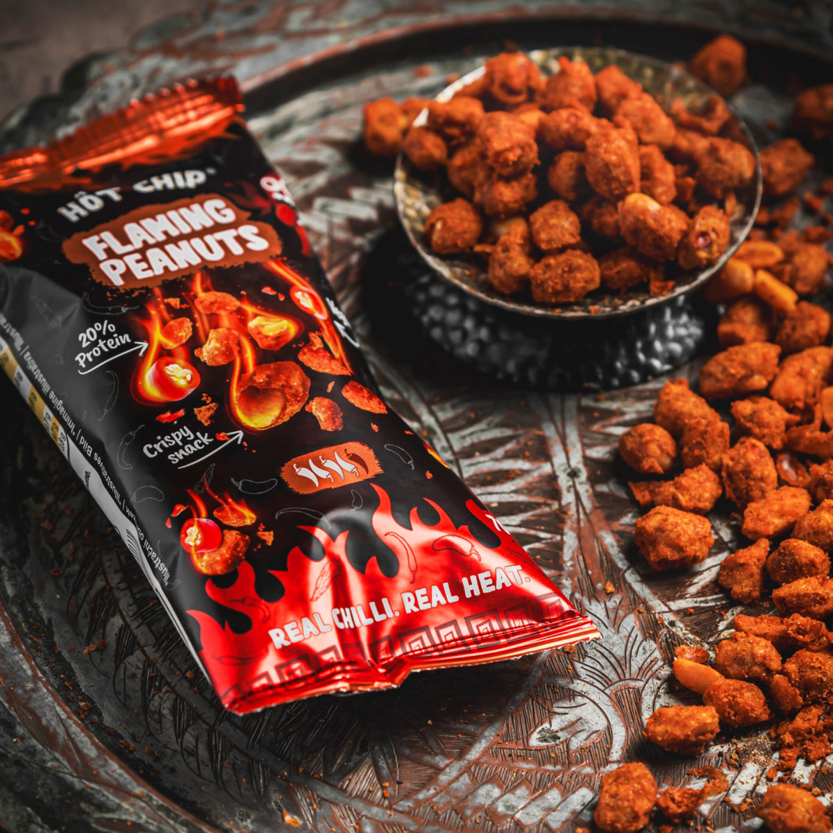 Flaming Peanuts Hot Chili Erdnüsse 70 g – Knusprig, Feurig & Unvergesslich