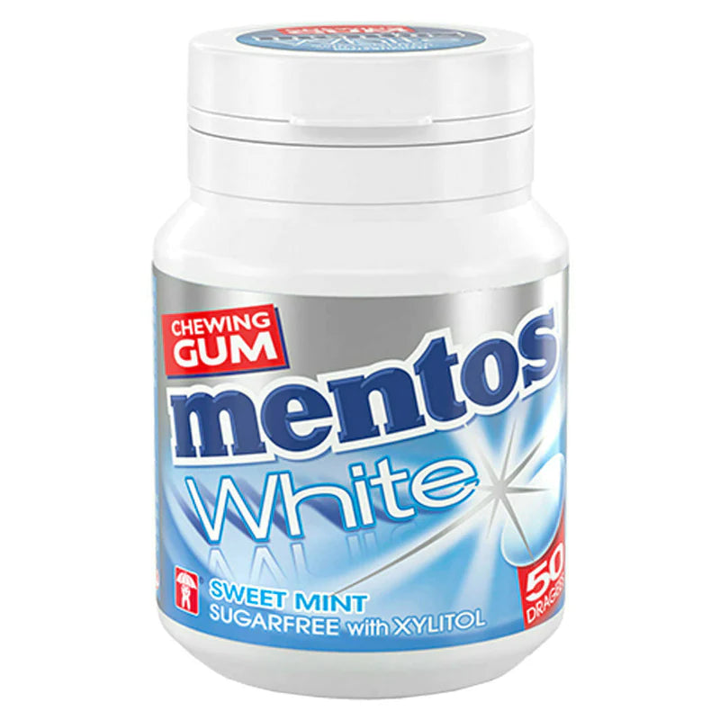 Mentos Gum Blanc Menthe Douce Bouteilles 75g