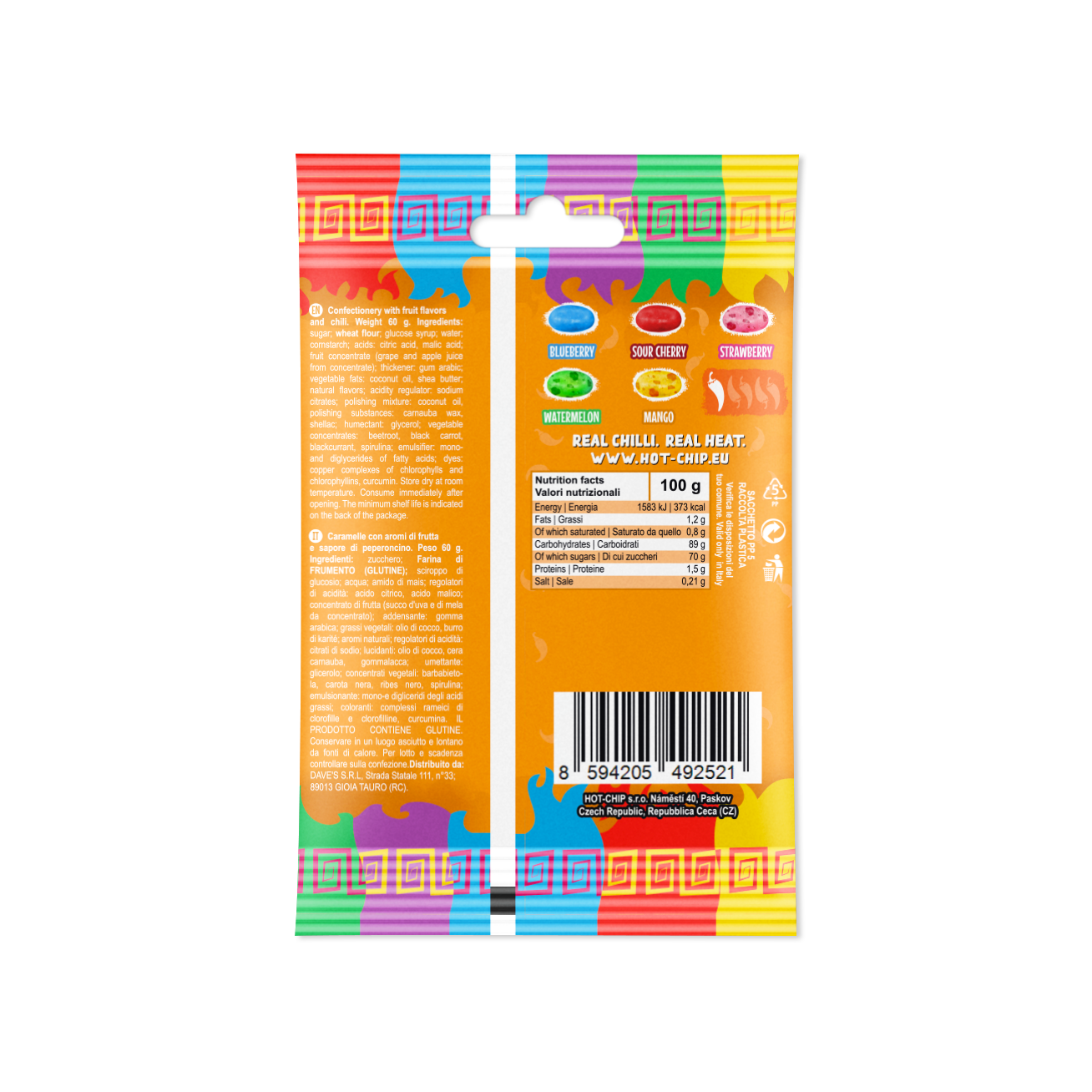Geleebohnen Scharfe Früchte, 60 g