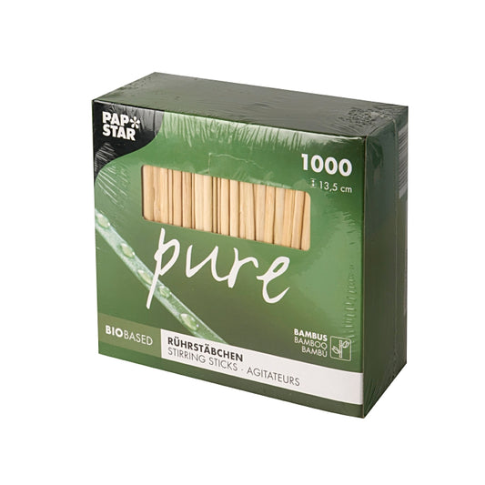 Papstar Stirrers Pure Bamboo 13.5 cm 1000 pieces