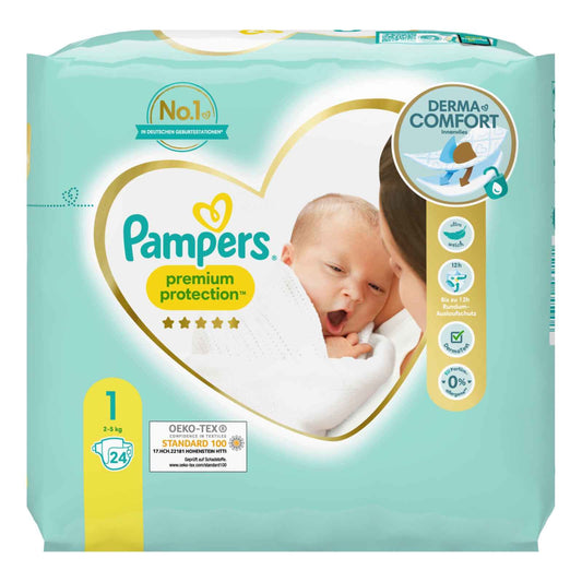 Pampers Premium Protection Newborn Size 1, 2-5 kg 24 pieces