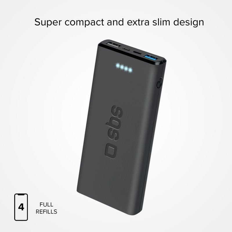 Charge rapide de la banque d'alimentation avec 10 000 mAh et 2 USB