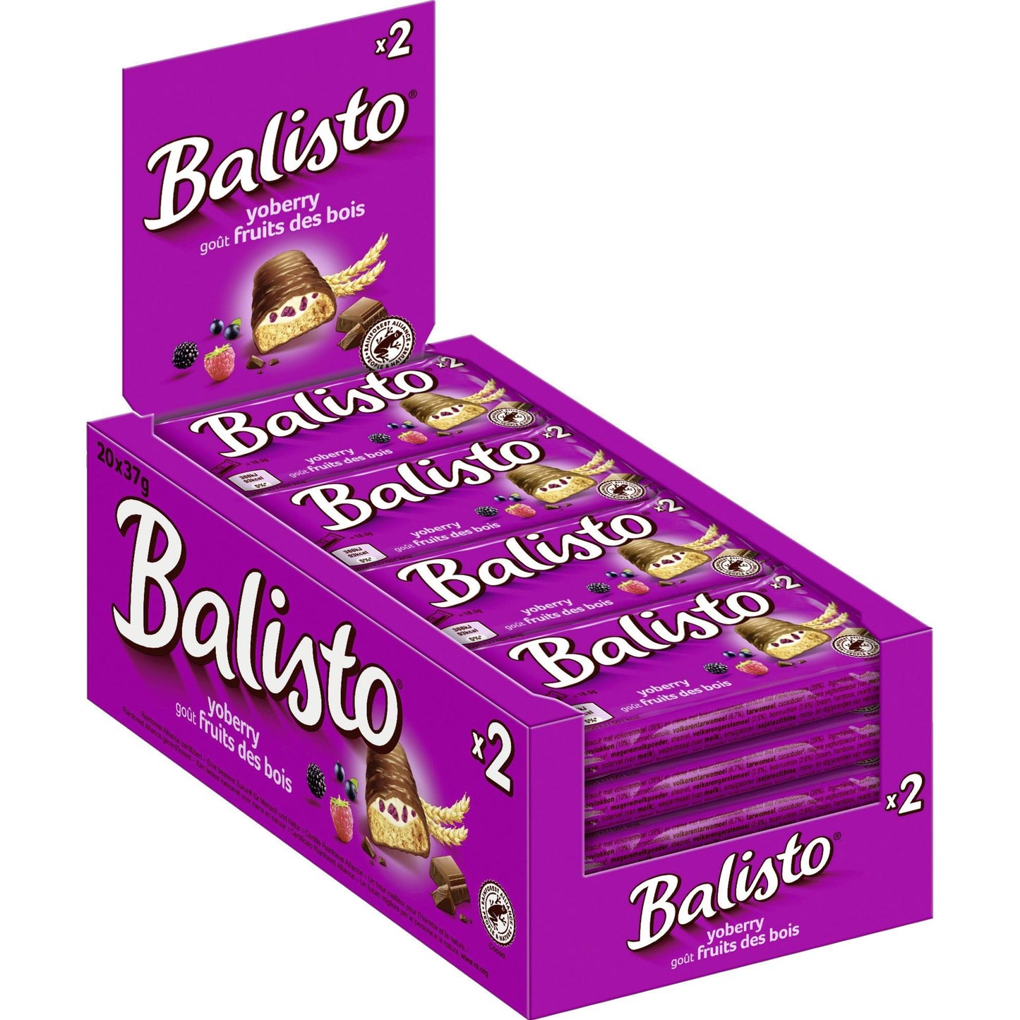 🍫 Balisto Yoberry Waldfrüchte – 20 Riegel à 37 g