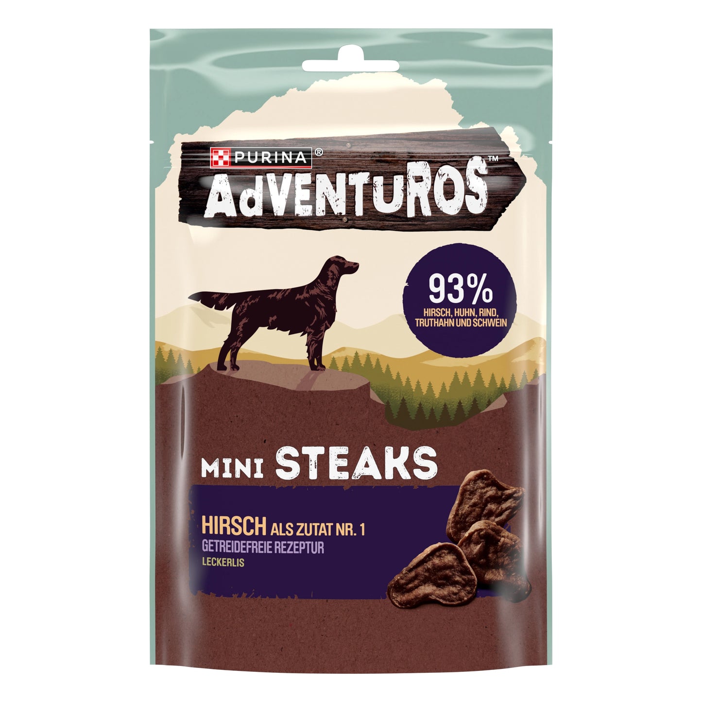 Purina Adventuros Mini Steaks mit Hirsch 70g