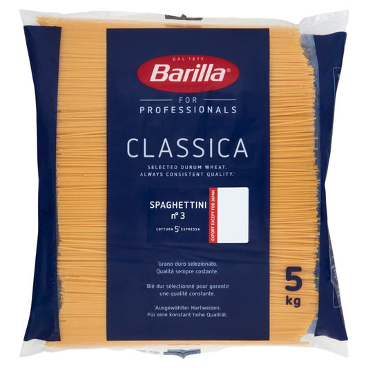 Barilla Classica Spaghettini No. 3 – 5 kg (Professional Pack)