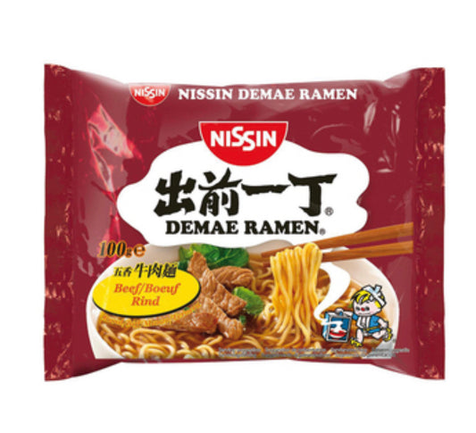 Nissin bag of noodle soup beef 100 g