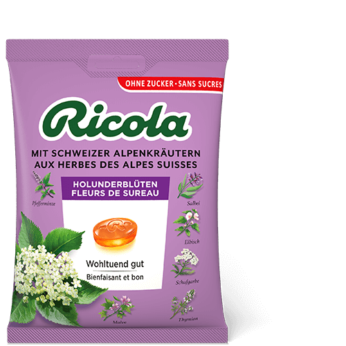 Ricola Bonbons Holunderblüten ohne Zucker 125 g