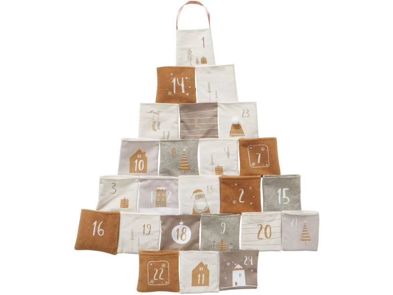 Boltze Advent Calendar Halmstad White/Brown/Gray