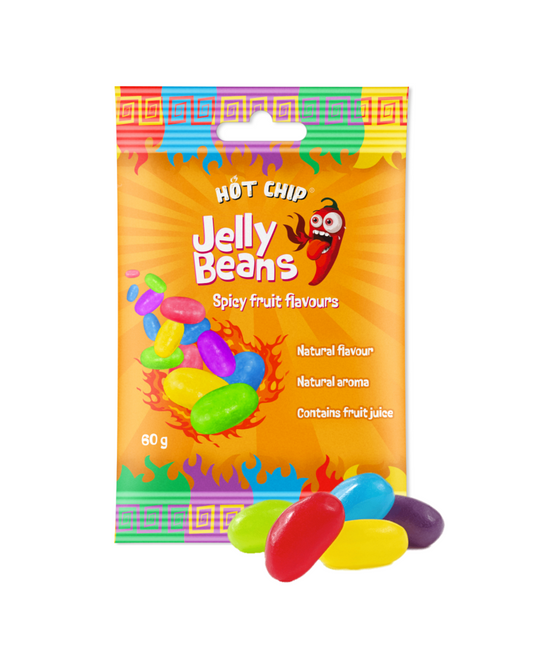 Scharfe Jelly Beans 60 g – Fruchtige Bonbons mit Chili-Kick | Hot Chip