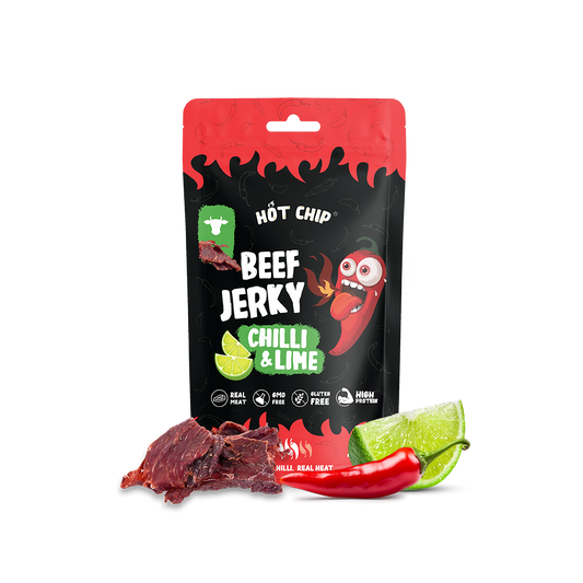 Beef Jerky Chilli & Lime 25 g – Scharfes Rindfleisch-Snack mit Limette | Hot Chip