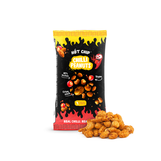 Hot Chip Chilli Peanuts 70 g – Knusprige Chili-Erdnüsse, vegan & proteinreich