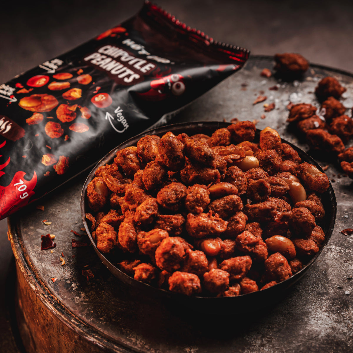 Chipotle Peanuts 70 g – Räucher-Chili-Erdnüsse mit Vollgummi