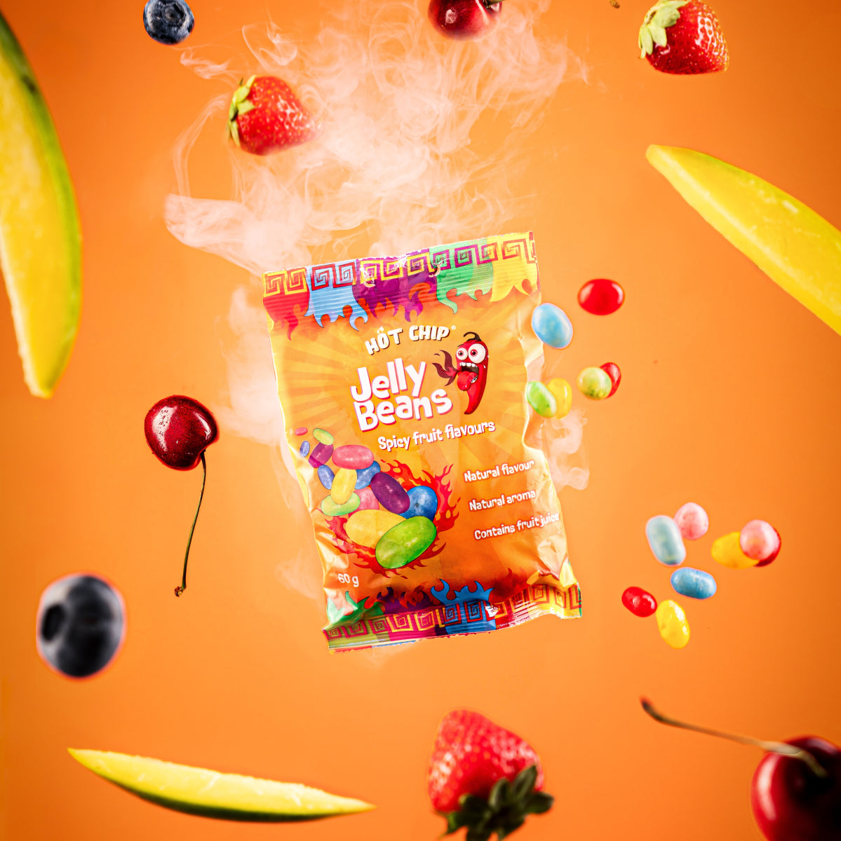 Scharfe Jelly Beans 60 g – Fruchtige Bonbons mit Chili-Kick | Hot Chip