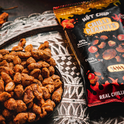 Hot Chip Chilli Peanuts 70 g – Knusprige Chili-Erdnüsse, vegan & proteinreich