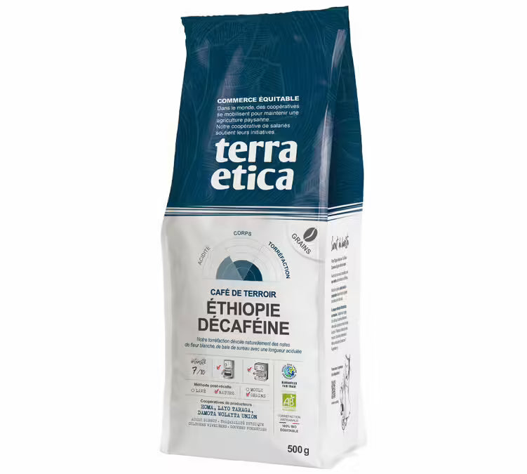 500 g - Körnerkaffee - Organic Decaffeinated Äthiopien - TERRA ETICA
