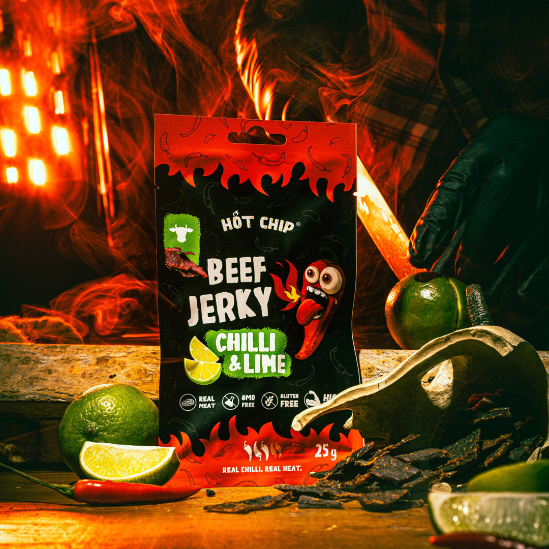 Beef Jerky Chilli & Lime 25 g – Scharfes Rindfleisch-Snack mit Limette | Hot Chip