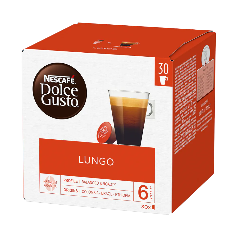 Nescafé Lungo 30 gélules pour Nescafé Dolce Gusto