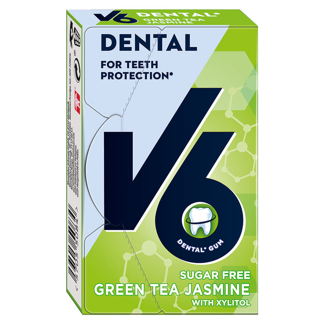 V6 Chewing Gum Thé Vert Jasmin 24 g