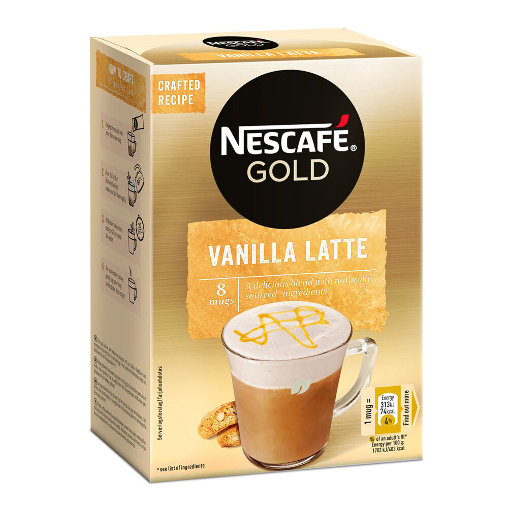 Nescafé Vanilla Latte 8 sachets de café instantané