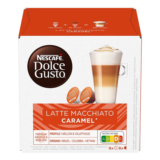 Nescafé Caramel Latte Macchiato 16 capsules pour Dolce Gusto