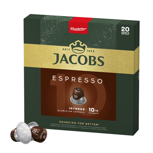Jacobs Espresso 10 Intenso – 20 Aluminiumkapseln für Nespresso® Maschinen