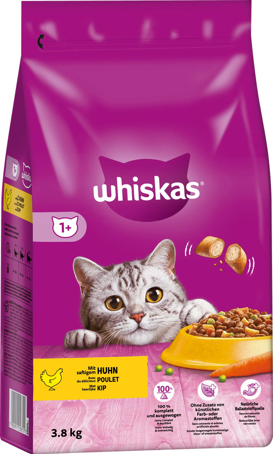 Whiskas 1+ Trockenfutter mit Huhn (3,8 kg)