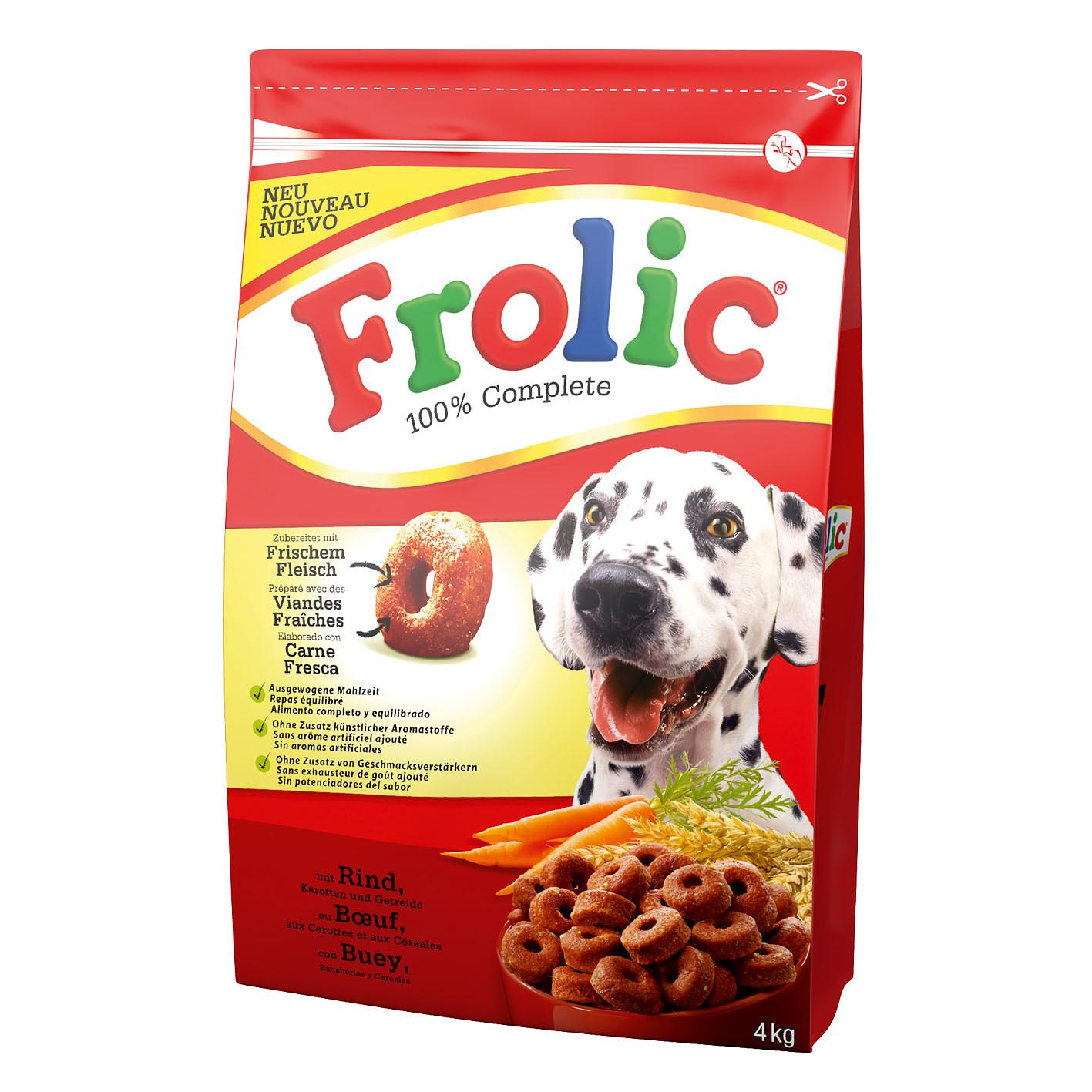 Nourriture sèche Frolic, boeuf, 4 kg