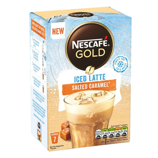 Nescafé Iced Latte Salted Caramel 7 sachets de café instantané