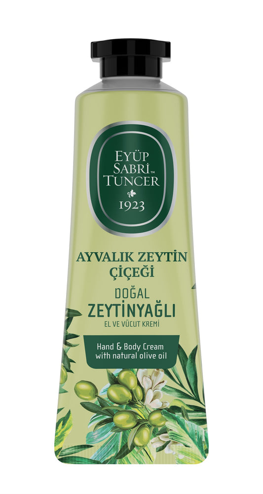 Eyüp Sabri Tuncer Crème pour les mains et le corps à l'huile d'olive naturelle Ayvalik Olive Blossoms, 50 ml