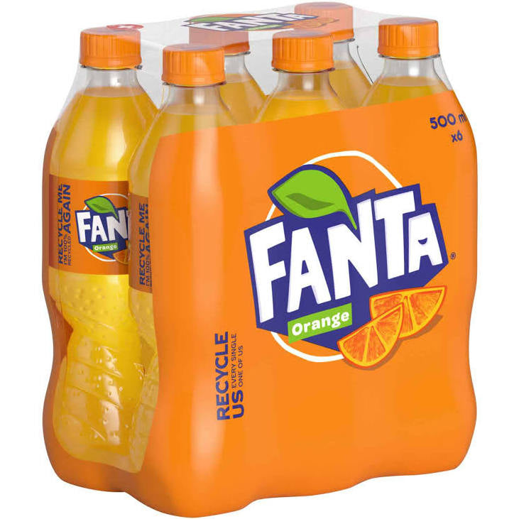 Fanta Orange PET, 6 x 0.5 l