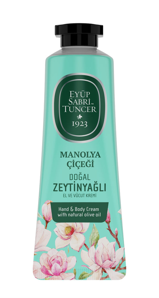 Eyüp Sabri Tuncer Crème pour les mains et le corps à l'huile d'olive naturelle Magnolia Blossom, 50 ml